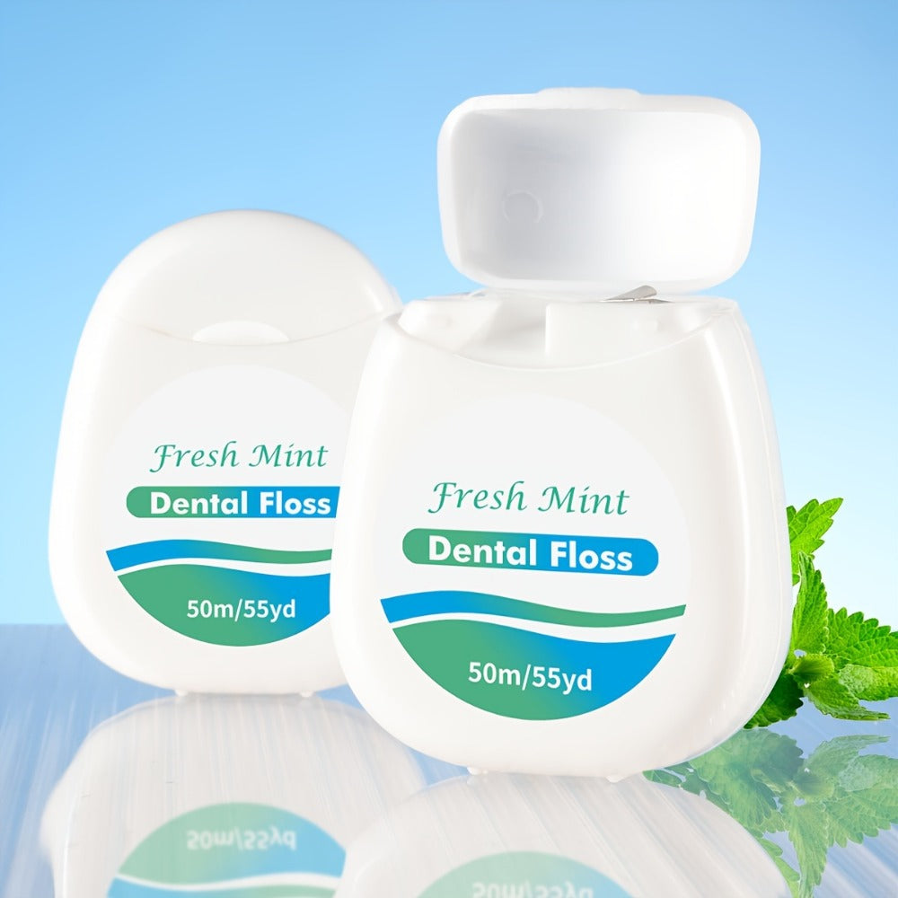 Dental Floss Picks 6pcs Mint Flavor – Plaque Remover Interdental Cleaner Oral Care Floss Sticks Fine Thread Teeth Cleaning Tool Intertooth