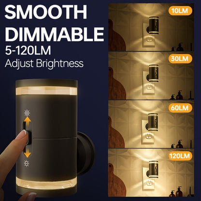 LED Night Light Plug In Dusk to Dawn Sensor, 5-120LM Adjustable Brightness, 3 Color Temperatures