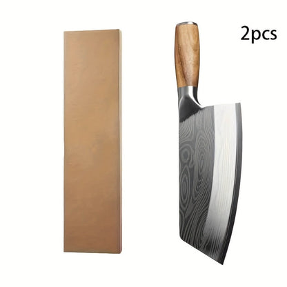 Damascus Chef Knife Set, Sharp Stainless Steel Kitchen Knife with Damascus Pattern Blade for Chopping Vegetables