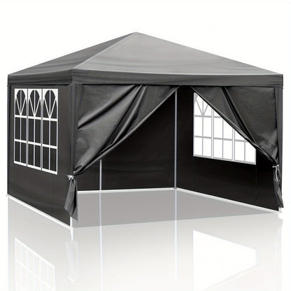 10x10ft White Party Canopy Tent with No Sidewalls, Three Sidewalls or Four Sidewall Configuration Options