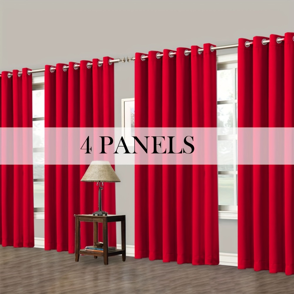 Grommet-Top Blackout Curtain Options in Nine Colors with Seven Width, Length or Panel-Count Labels