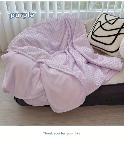 Cooling Blanket for Summer – Breathable Lightweight Throw with Soundwave Embossed Striped Design, 100% Polyester Machine Washable Blanket