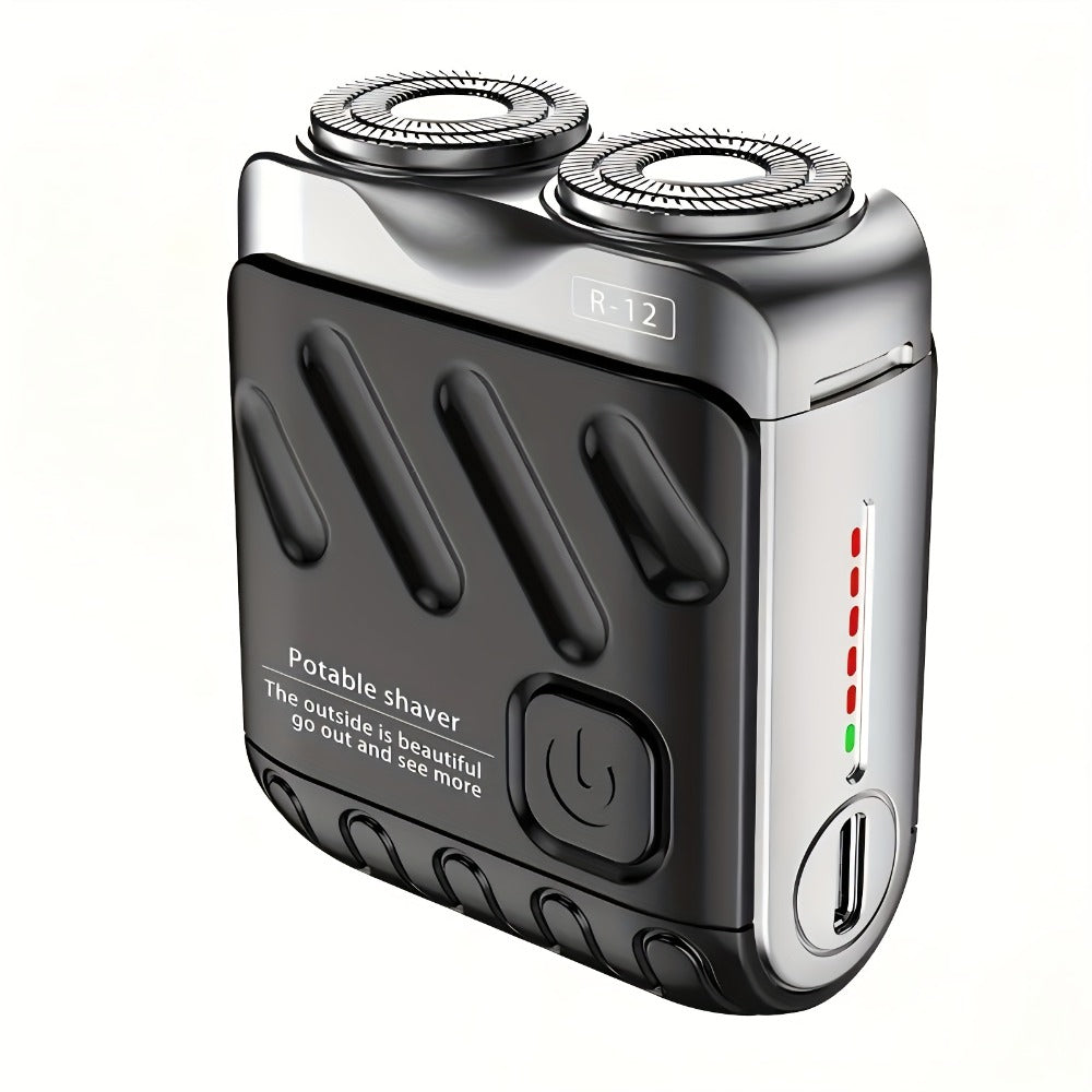 Electric Shaver Magnetic Dual-Blade Mini Razor with Two Speeds, USB Charging and Select Waterproof Options