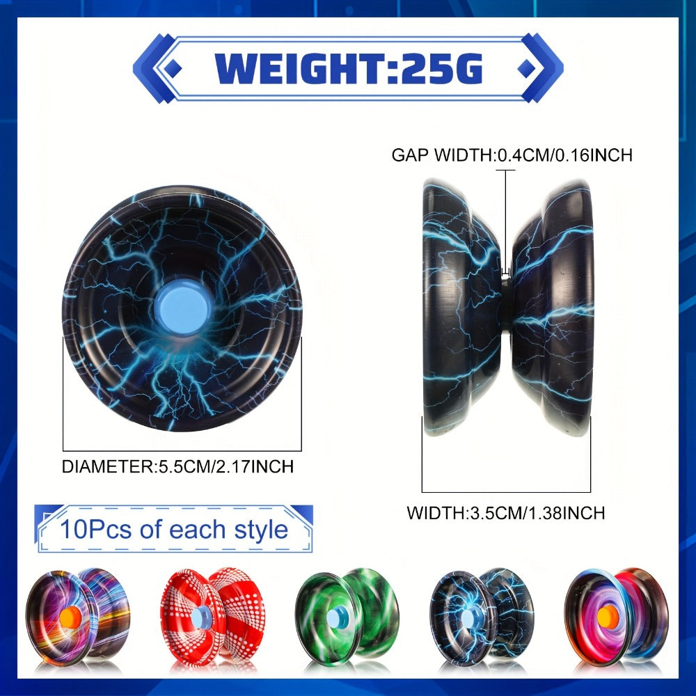 Metal Alloy Yoyo Bulk 50 Pcs Responsive Yo-Yo Set for Beginners Kids Adults Auto Return for Parties, Celebrations and Guest Favors