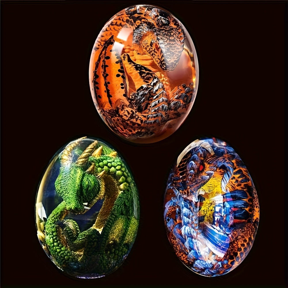 Dragon Egg Statue Crystal Transparent Resin Dinosaur Egg Figurine Handcrafted Collectible for Fantasy Lovers Home Decor Shelf Display
