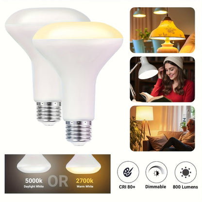 BR30 LED Flood Light Bulbs Dimmable 9W = 65W Equivalent 800 Lumens E26 Base CRI 80+ Recessed Light Bulbs for Ceiling Kitchen