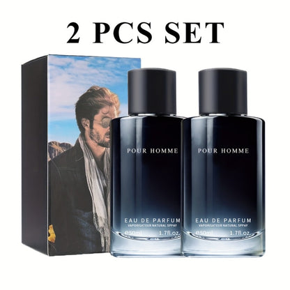Fougere EDP for Men 2-Piece Set 50ml Pepper Lavender Cedarwood Long Lasting Paraben-Free Aromatic Masculine Eau de Parfum Daily Wear Dating
