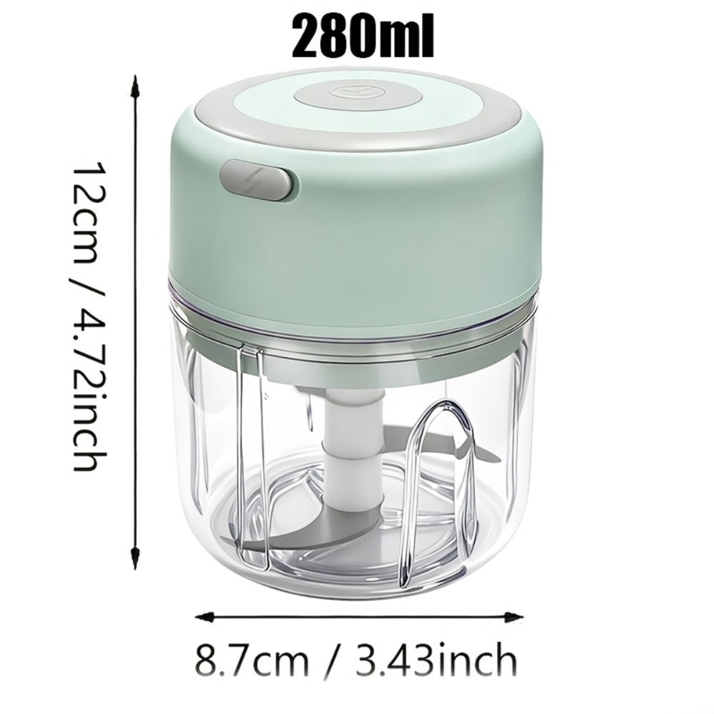 Mini Food Processor USB Rechargeable Electric Chopper 9.47oz, Portable Wireless Meat Grinder & Blender for Garlic