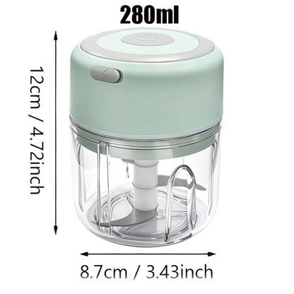 Mini Food Processor USB Rechargeable Electric Chopper 9.47oz, Portable Wireless Meat Grinder & Blender for Garlic