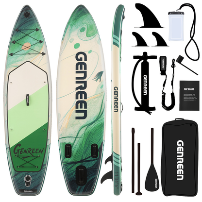 11ft SUP Board Inflatable Stand Up Paddle Board – Non-Slip Deck, Wide Stance, Heavy-Duty for Adults Beginners Experts