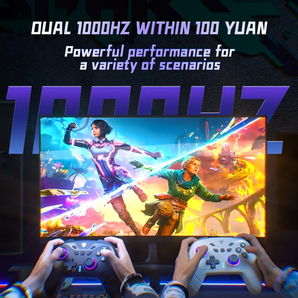 2.4G Wireless PC Game Controller in Five Colors with Hall-Effect Sticks, RGB Lighting and USB Receiver