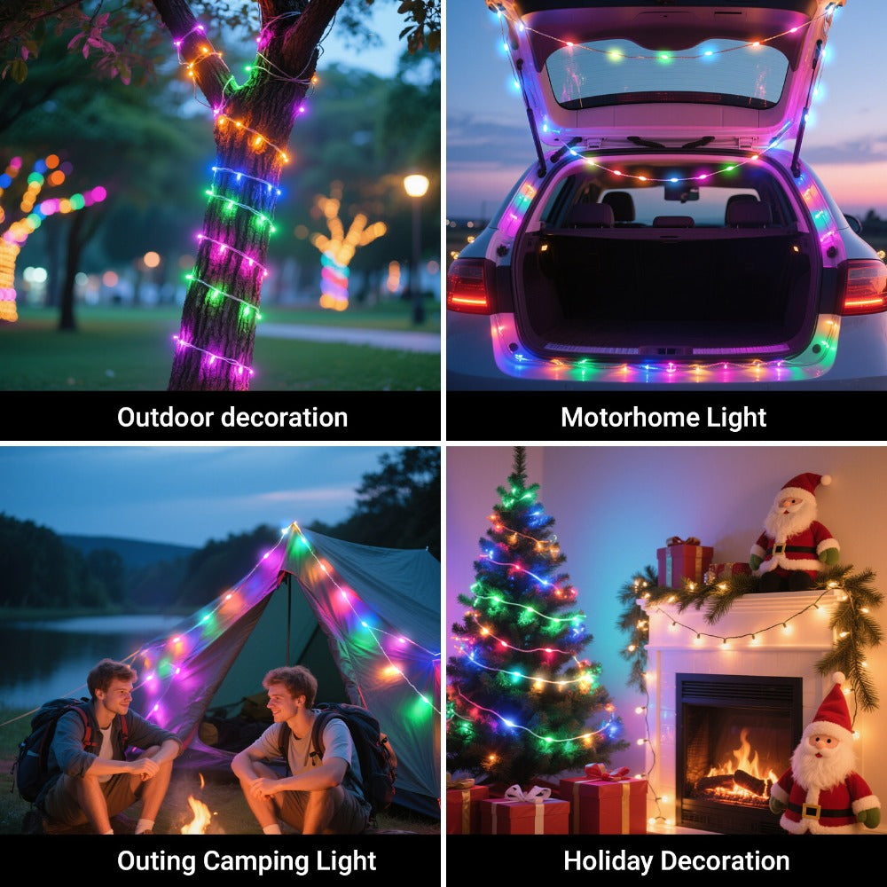 String Lights, RGB App-and-Remote-Control Fairy Lights with Music Sync, USB Power, IP65 Rating and Three Length Options