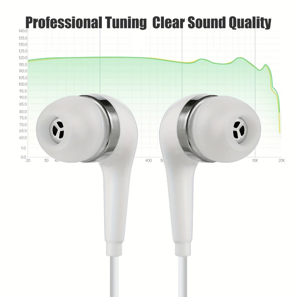 10 Pack Wired Earphones 3.5mm Bulk In-Ear Headphones Built-in Mic Volume Control for Bedside Audio, Alarms and Room Entertainment