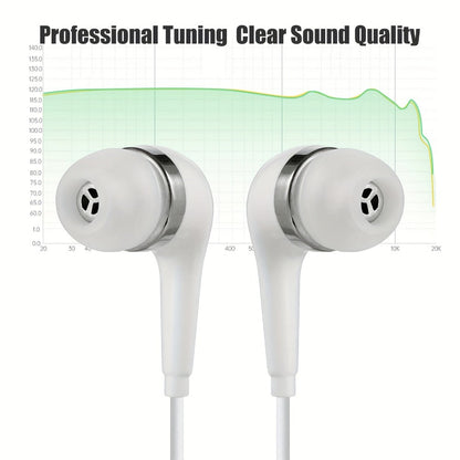 10 Pack Wired Earphones 3.5mm Bulk In-Ear Headphones Built-in Mic Volume Control for Bedside Audio, Alarms and Room Entertainment