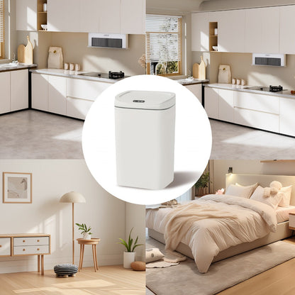 Motion Sensor Trash Can Silent Slow-Close Lid, Touchless Infrared Auto Open, Touchpad Control, Battery Operated