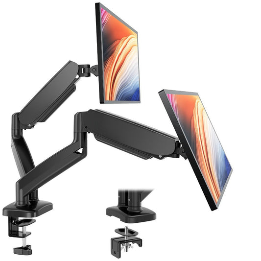 Gas Spring Monitor Arm Single Dual, Desk Mount for 13-32 Inch Screens up to, Adjustable Height, 360° Swivel