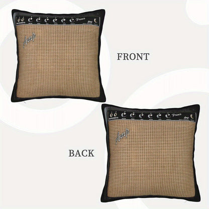 Throw Pillow Cover Guitar Amplifier Music Themed Decorative Cushion Case 18x18 Inch Zipper for Entryways, Bedrooms and Living Spaces