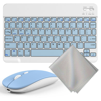 Wireless Keyboard and Mouse Combo with Mouse Pad, Silent 2.4G USB Full Size Keyboard Mouse Set for PC Laptop Mac Desktop