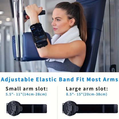 360° Rotation Sports Phone Arm Strap Wrist Holder for Running Gym Workout – Removable Adjustable Armband for 4.5 to 7 Inch Phones iPhone