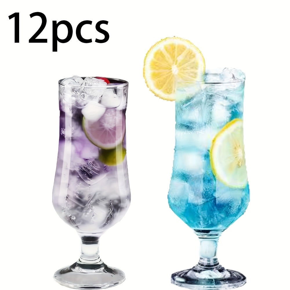 Highball Glasses Set of 12 – 13 Oz Crystal Tumbler for Mojito, Tom Collins, Cocktails & Whiskey – Non-Slip Bar Glassware for Water