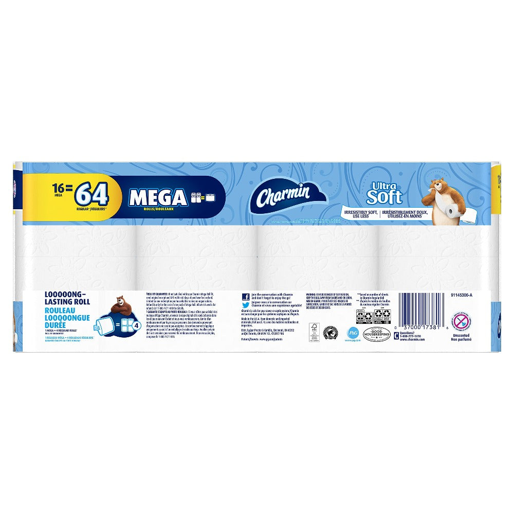 Charmin Ultra Toilet Paper Mega Roll - 2-Ply 200 Sheets per Roll, & Strong Bath Tissue, Available in Mega