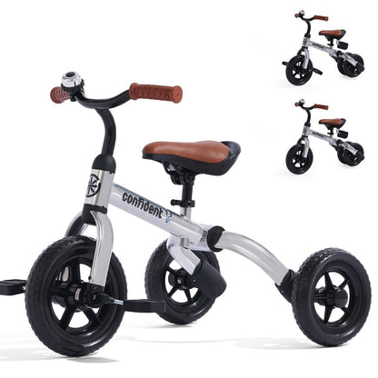 3-in-1 Kids Tricycle Balance Bike Carbon Steel Frame EVA Wheels Foldable with the Listed Color, Size or Set Options for Everyday Use