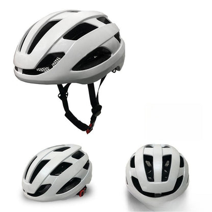 Bike Helmet Breathable with Night Warning Light – Unisex Road & Mountain Cycling Protective Cap | Adjustable Size L (21.26–24”) | Matte