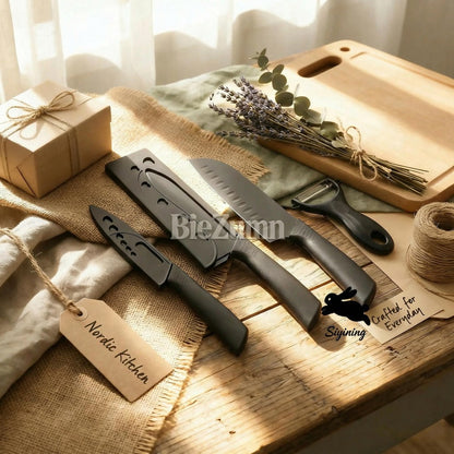 Kitchen Knife Set 7-Piece Stainless Steel Professional Chef Knives with Boning Slicing Carving Peeler Butcher Knife & Scissors
