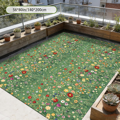 Area Rug Washable Foldable Indoor Outdoor Mat in Five Sizes for Patio, Garden, Picnic or Camping