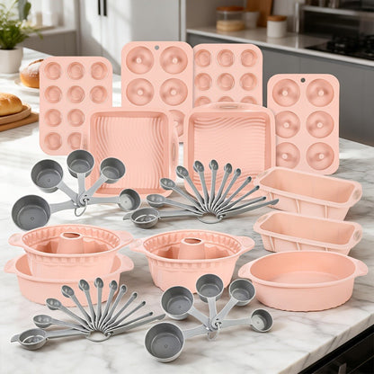 Baking Pan Set Nonstick Carbon Steel Cookie Sheets Roasting Pans Round Cake Muffin Pizza for Home Cooking, Dining and Outdoor Meals