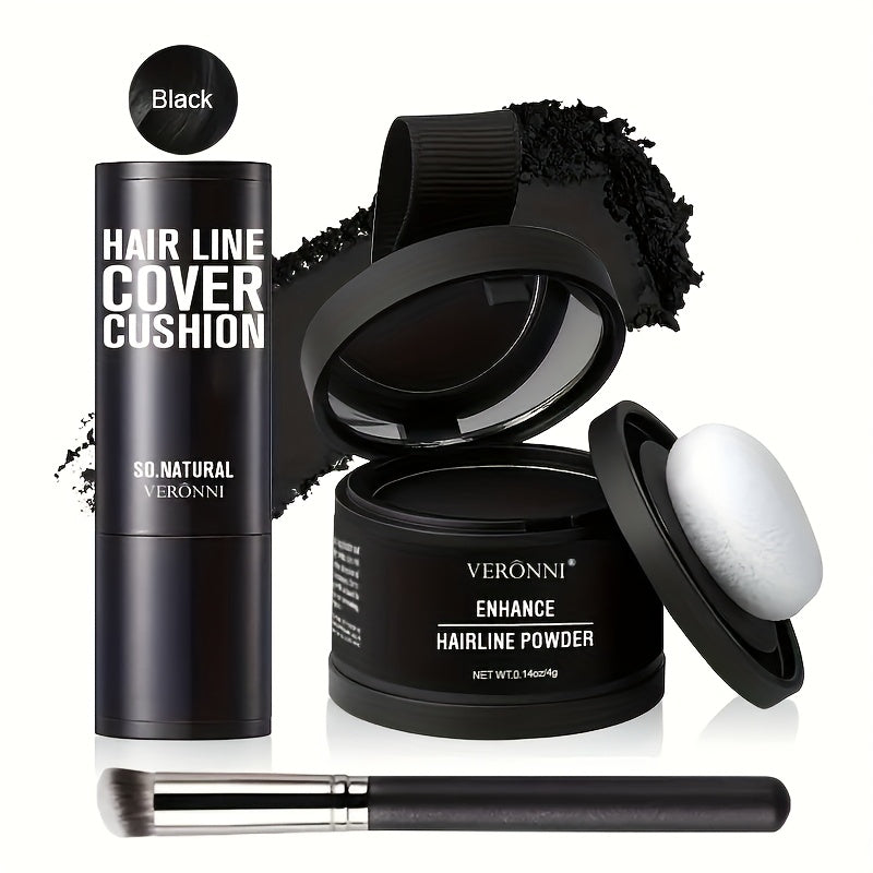 Hair Root Concealer Powder with Brush - Instantly Covers Gray Roots & Thinning Hairline, Plant-Based Keratin Formula