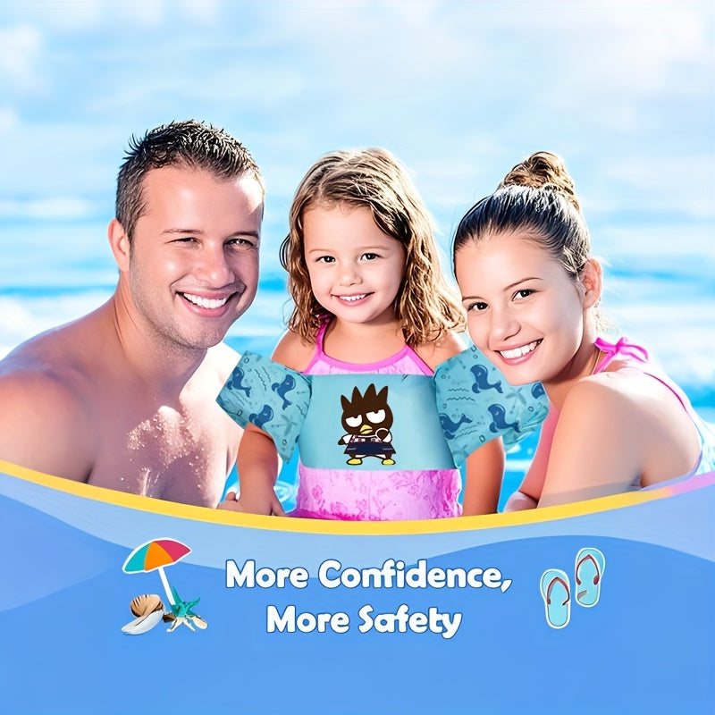 Kids Adjustable Swim Vest for Toddlers Ages 1-9 – Lightweight Floating Jacket, Cute Blue Cartoon Pattern, Patented Safety Design for Boys