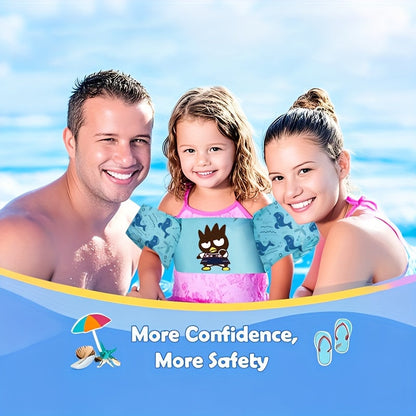 Kids Adjustable Swim Vest for Toddlers Ages 1-9 – Lightweight Floating Jacket, Cute Blue Cartoon Pattern, Patented Safety Design for Boys