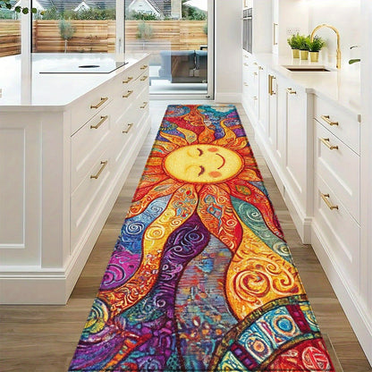 Boho Runner Rug Mandala Polyester Kitchen Hallway Mat Sun Totem Colorful Pattern Living Room Bathroom 5 Designs