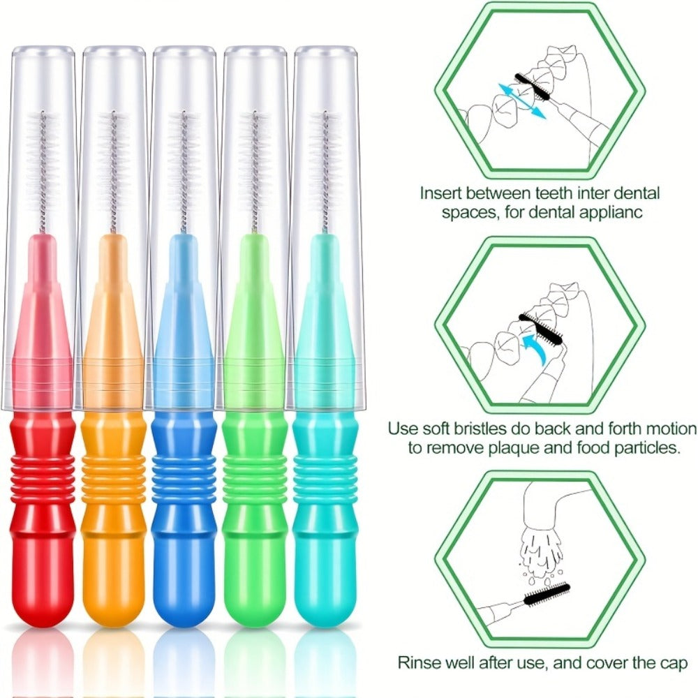 Interdental Brush Picks 350 Pack Soft Floss Dental Toothpick Cleaners Mixed Color – Oral Care Flosser Refill