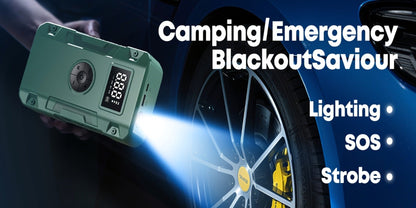 Jump Starter 10000A 7-in-1 with Air Pump – 150PSI Tire Inflator, Portable Battery Booster for Gas & Diesel, USB & USB-C Power Bank