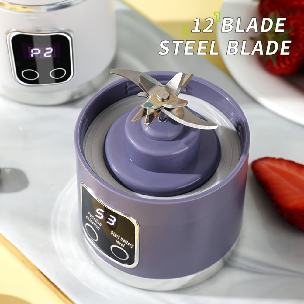 Portable USB Rechargeable Blender with LED Display, 15oz Personal Smoothie Blender for Shakes, Milkshakes & Fresh Juice