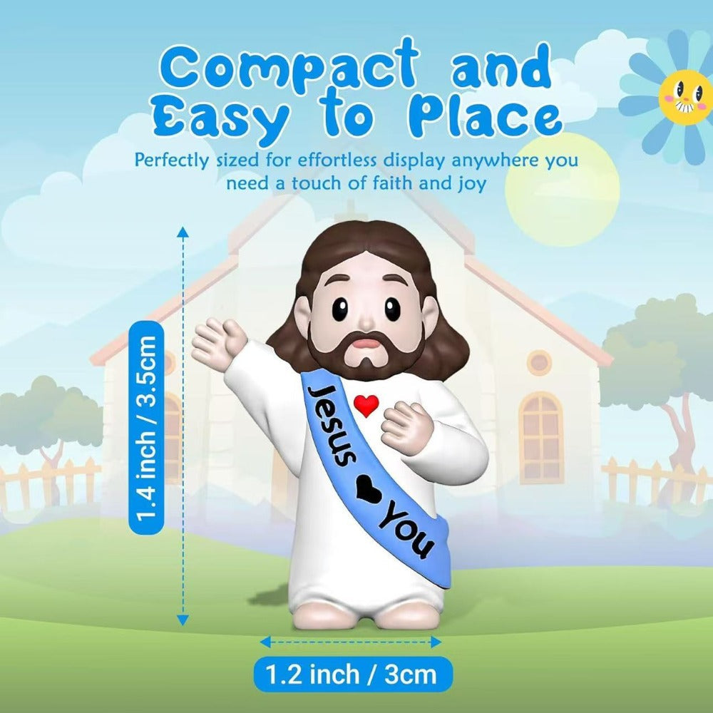 100pcs Mini Jesus Statue Party Favors – Religious Baptism First Communion VBS Crafts Gift Random Color