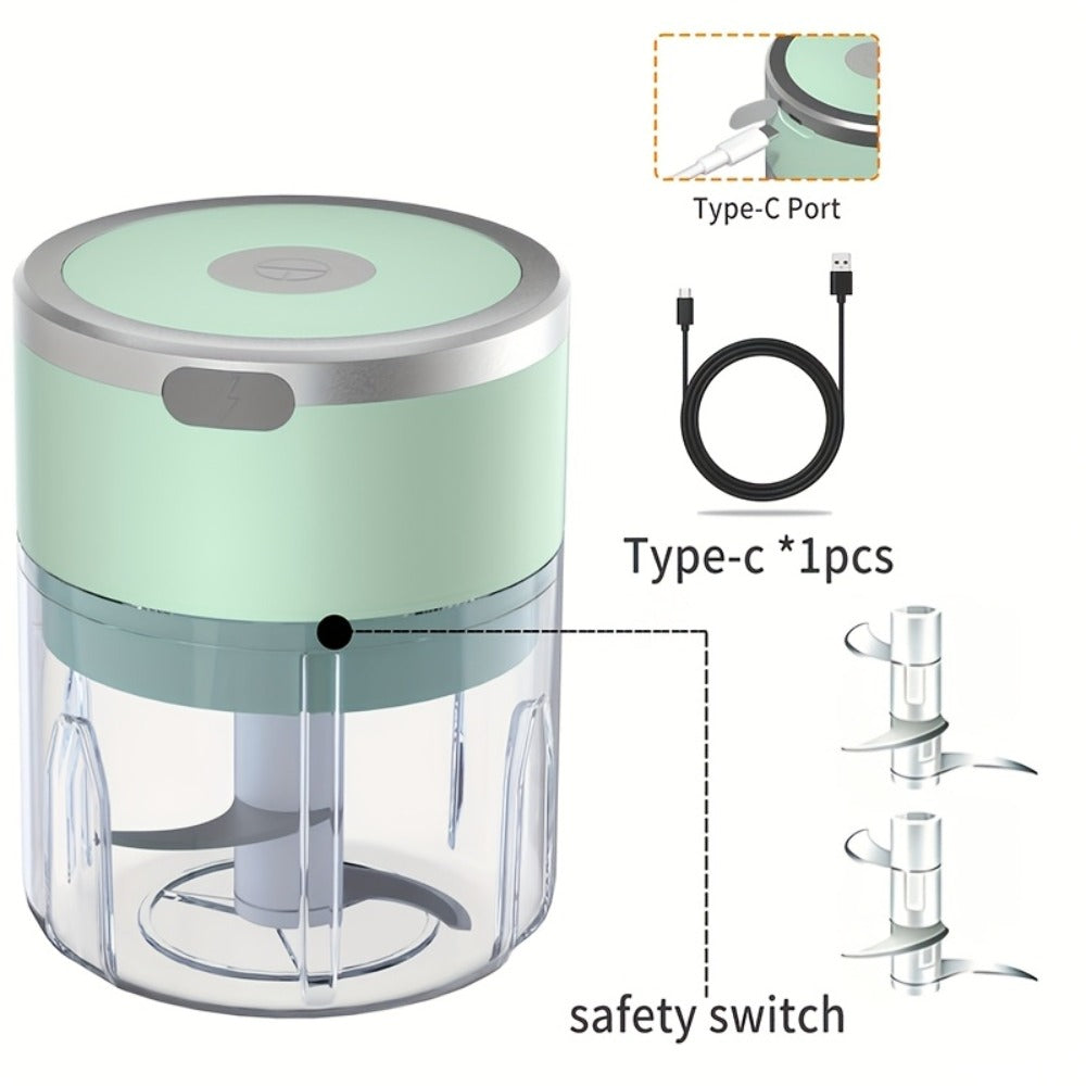 Mini Electric Garlic Chopper USB Rechargeable - Electric Food Chopper & Masher, Portable Garlic Crusher for Meat
