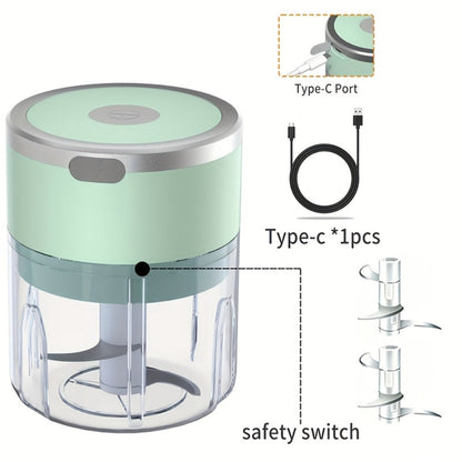 Mini Electric Garlic Chopper USB Rechargeable - Electric Food Chopper & Masher, Portable Garlic Crusher for Meat