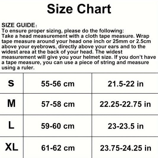 Motorcycle Helmet TCMT Full-Face Black Shell with Clear Shield, S-XL Size Chart, Interior Padding and Rear Vents