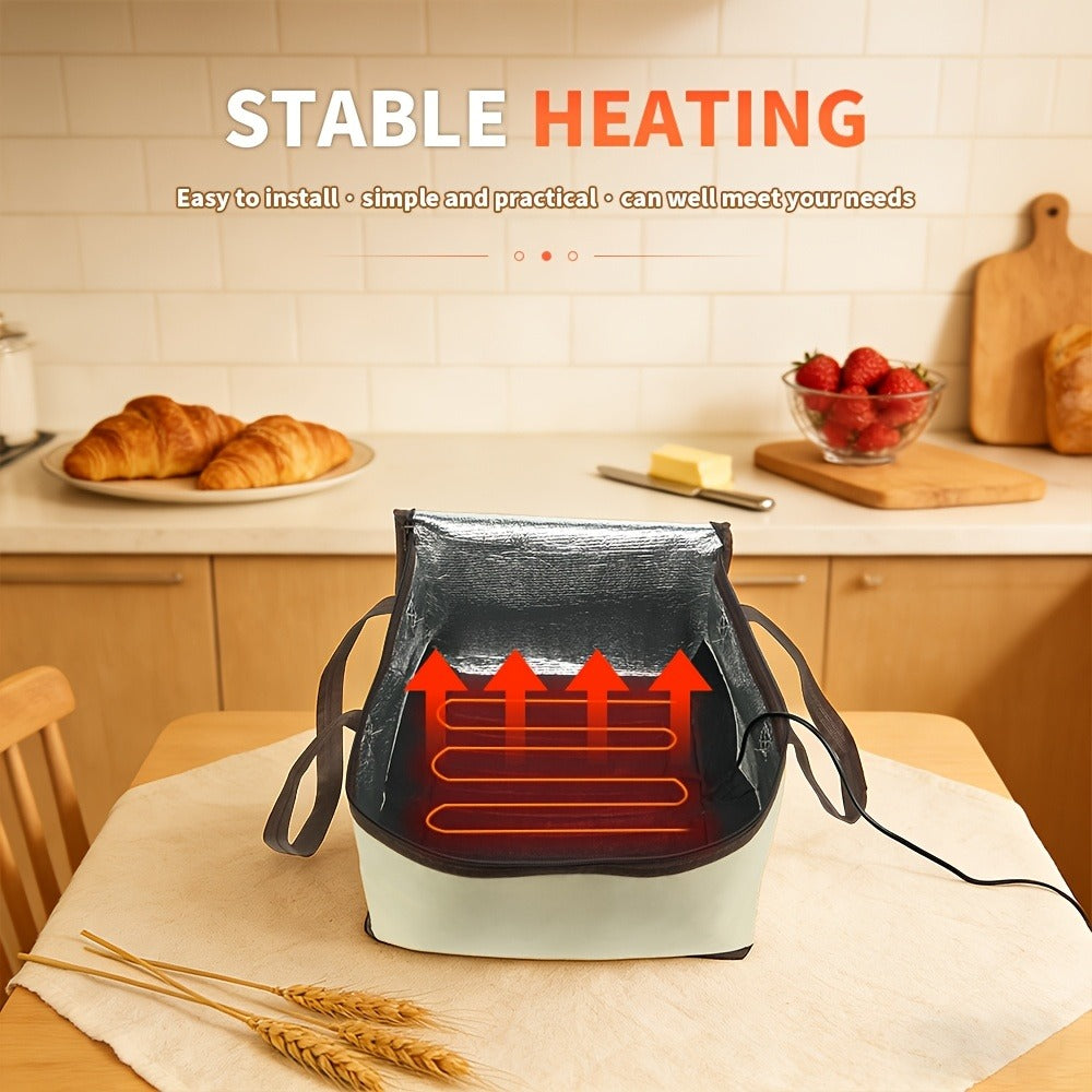 Bread Proofing Box USB Powered Foldable Dough Fermenter with Carry Bag - Zippered Portable Proofing Container for Pizza Dough