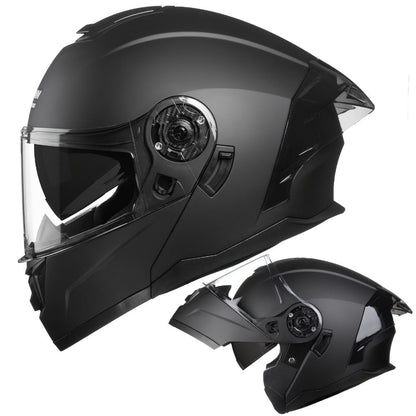Modular Motorcycle Helmet Flip-Up Full Face – Dual Visor (Clear + Sun Visor), DOT-Style Flip Up Helmet for Men & Women