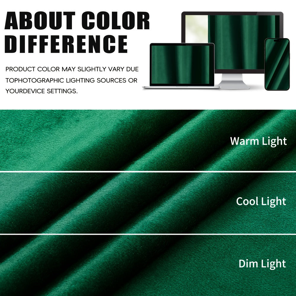 Velvet Room Darkening Curtains 2 Panels, Grommet Top Thermal Insulated Soundproof Blackout Curtains for Living Room Bedroom
