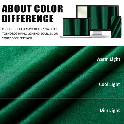 Velvet Room Darkening Curtains 2 Panels, Grommet Top Thermal Insulated Soundproof Blackout Curtains for Living Room Bedroom