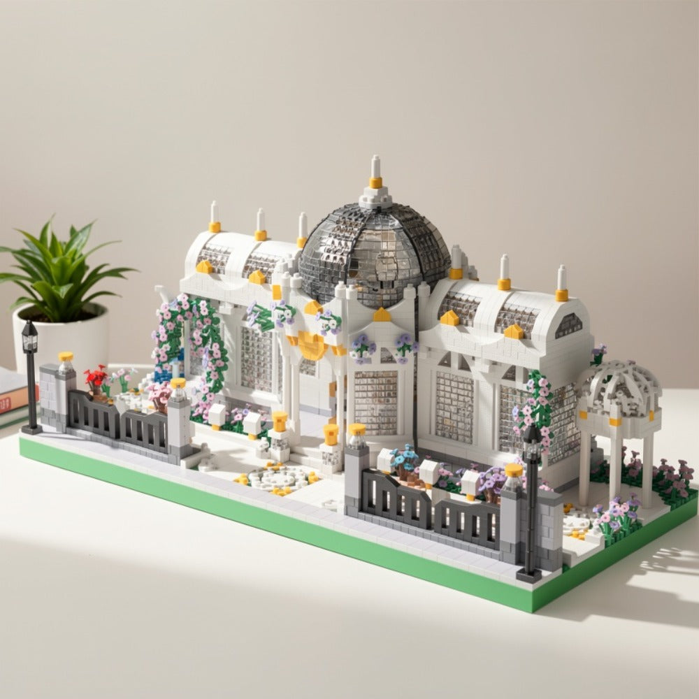 6700-Piece Garden Plaza Building Block Model in Boxed or Bagged Versions with Dome, Flowers and Fence