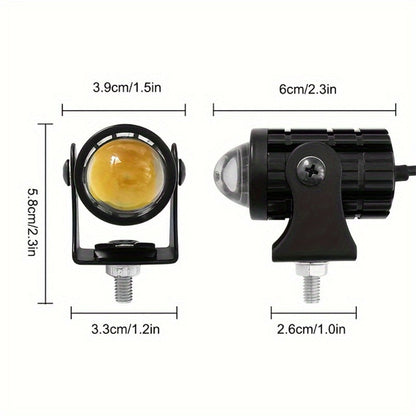 Dual-Color LED Vehicle Work Light Set, Two-Piece 8–80 V Pair with 6000 K White and 3000 K Yellow Output
