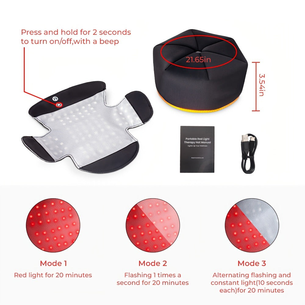 Red Light Therapy Cap 101 LEDs Detachable LED Panel Infrared Light Hat for Brain Relaxation for Entryways, Bedrooms and Living Spaces