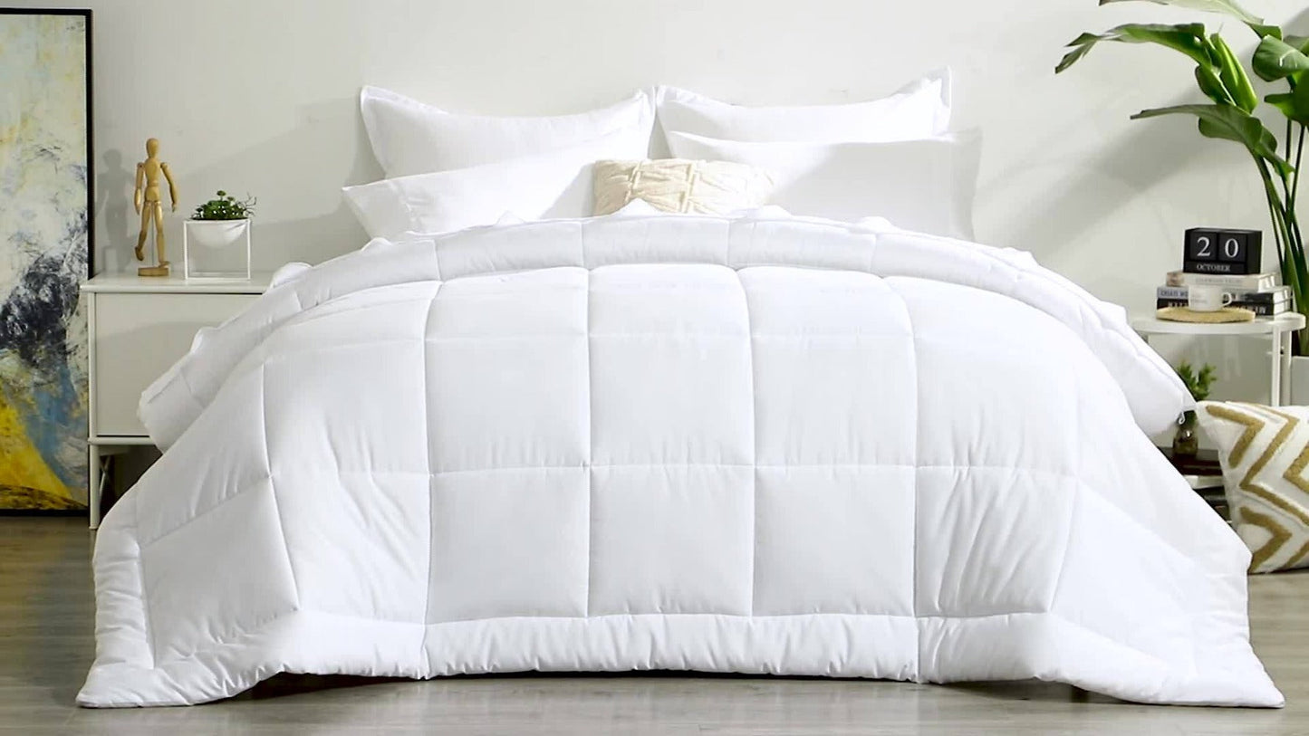 7 Piece Comforter Set Luxury Soft Fluffy Bedding All Season Bed in a Bag with Comforter Fitted Sheet Flat Sheet Pillowcases Hypoallergenic