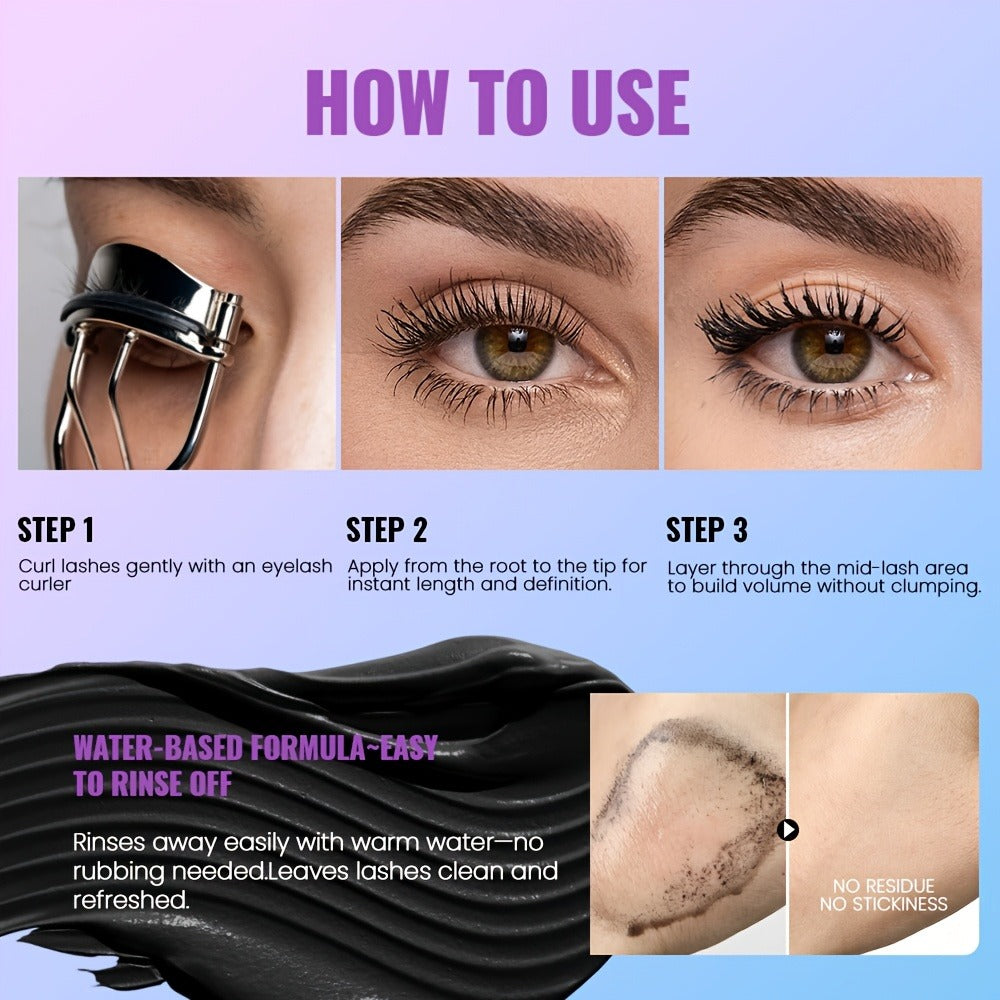 Colored Mascara in Five Numbered Shades with Slim Color-Coordinated Tubes and Integrated Comb-Style Wands
